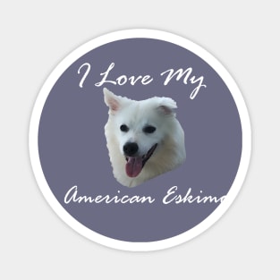 I love my American Eskimo (Spitz) Design Magnet